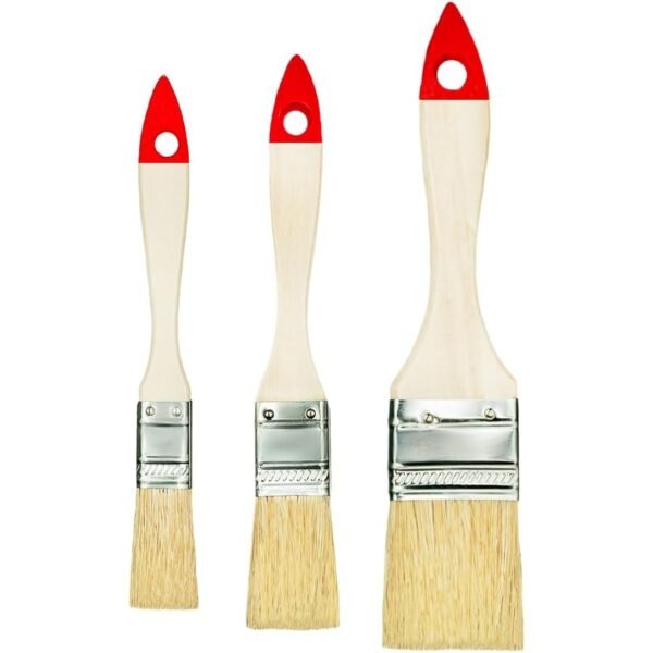 M7 Flachpinsel-Set, 3-teilig (20, 25 und 38 mm), Holzgriff