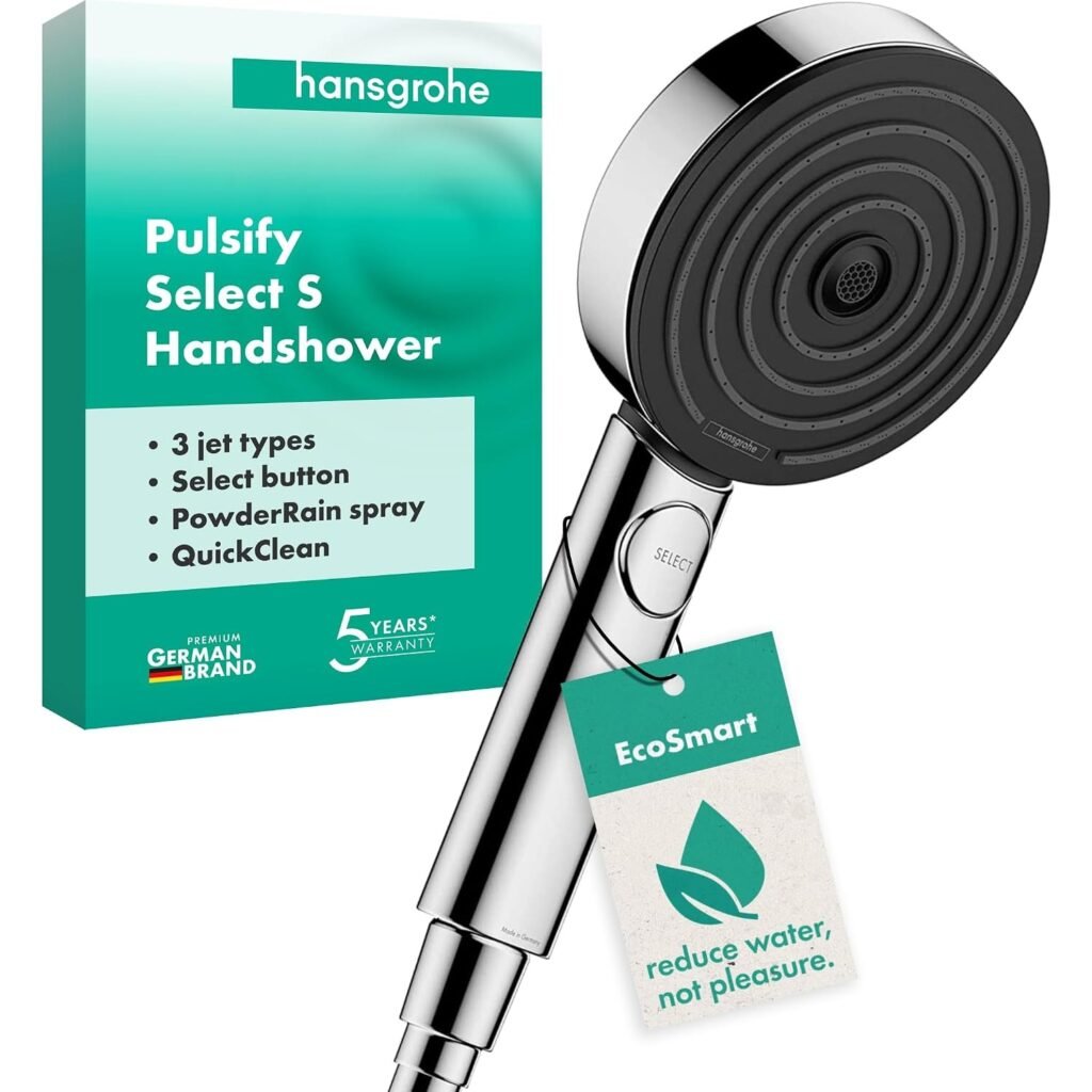 hansgrohe Pulsify Select S wassersparender Duschkopf, 9 l/min (EcoSmart)