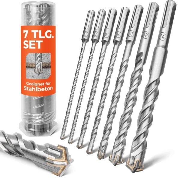 BAUBECK SDS-plus Bohrer-Set für Beton, 7-teilig, 6–14 mm